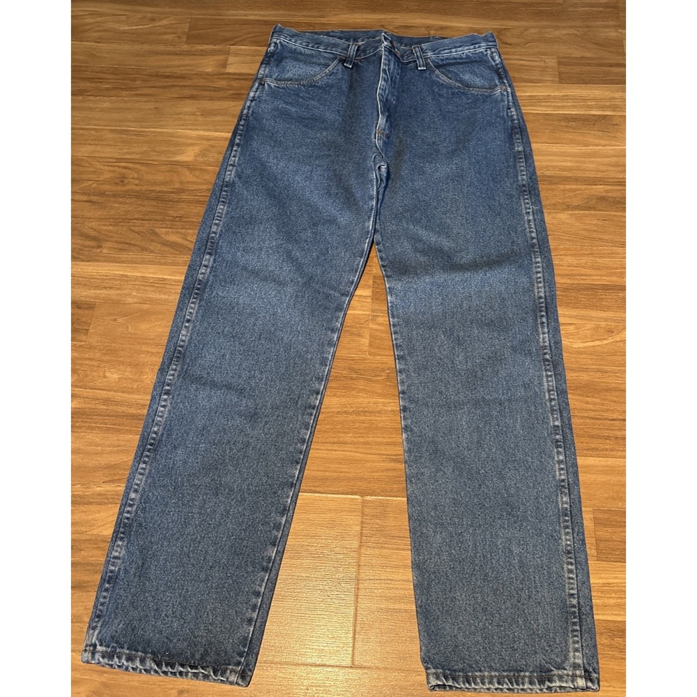 Rustler Mens Regular Fit Straight Leg Stonewash Blue Jeans 87621SW 34x32